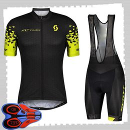 SCOTT team Cycling Short Sleeves jersey (bib) shorts sets Mens Summer Breathable Road bicycle clothing MTB bike Outfits Sports Uniform Y210414117