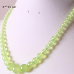 Pendant Necklaces Handmade Beaded Necklace Natural Stone Round Green Jades For Women Jewellery Gift RE027
