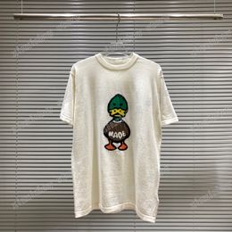 22ss Men Women Designers Knitted T-shirt T-Shirts tee Jacquard duck pattern short sleeve Man Crew Neck paris Fashion Streetwear white M-XXL