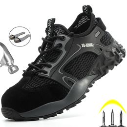Lightweight Work Shoes Sneakers Indestructible Men Shoes Anti-puncture Safety Shoes Men Steel Toe Anti-smash Work Boots