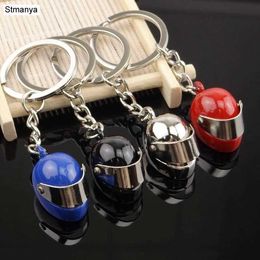 Hot metal Motorcycle Helmet Key Chain Fashion Stereo Motorcycle Helmets Safety Auto Bag Car Key Ring KeyChain Gift Jewellery 17021 G1019