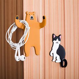 3pcs Lovely animal Fridge Hook Key Removable Kitchen Home Decor key holders can Washed holder wall hooks new a26