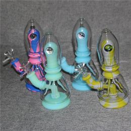 Silicone Water Bong Removable hookah bongs with glass Philtre bowl silicon dab rigs for smoke unbreakable DHL