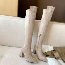 Botas largas para mujer sobre la rodilla Tacón al - Gris 43 | Linio  Colombia - GE063FA1CFE8VLCO