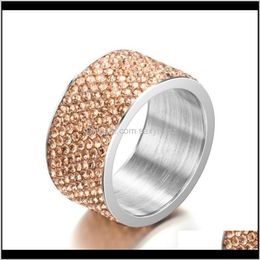 Full Diamond Stainless Steel Engagement For Knuckle Jewellery Women Rings Band Ring Fashion 080525 7Pnia Sgcyf