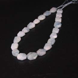 20pcs/strand Natural Aquamarines Faceted Slab Nugget Loose Beads,Cut Blue Quartz Stone Gems Slice Pendants Jewellery Making