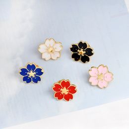 Trendy Fashion Women's Lapel Pin Jewelry Red Pink Black White / Blue Flower Plant Brooch Alloy Enamel Badge Gift