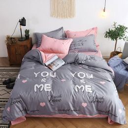Bedding Sets 48Gray 4pcs Girl Boy Kid Bed Cover Set Cartoon Duvet Adult Child Sheets And Pillowcases Comforter