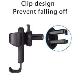 Automatic Locking Gravity Universal Air Vent GPS Cell Phone Holder Car Mount Stand Grille Buckle Type Compatible for iPhone Androi219A