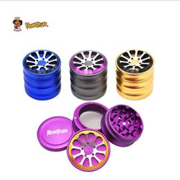 Factory direct selling gear cigarette grinder diameter 56mm aviation aluminum 4-layer cigarette grinder