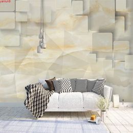 Custom Photo Wall Papers Home Decor Modern 3D Geometric Lattice Marble Living Room Sofa TV Background Art Mural Wallpapergood quatity