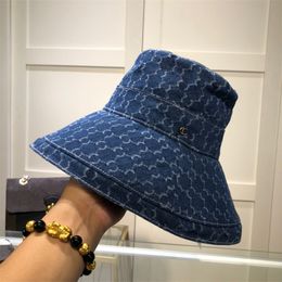 Fashion Bucket Black Blue Hats Men Women Letter Printed Casual Sports Casquette Handmade Top Quality Caps