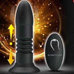 NXY Vibrators Wireless Remote Control Telescopic Prostate Massage Vibrator Realistic Dildo Anal Plug Vibrating ButtPlug Sex Toys for men 1125
