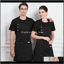 Aprons Textiles Home & Garden2 Pack Men Women Adjustable Bib Apron Cooking Chef Dress With Pocket Drop Delivery 2021 J3Xo7