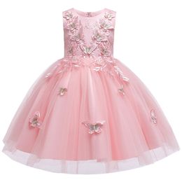 Flower Party Girls Dresses Elegant Birthday Kids For Clothes Formal Children Princess Wedding Dress Costume 210508