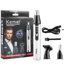 Kemei 3 in1 Electric Nose Ear Trimmer Rechargeable Hair Removal Eyebrow Trimer Shaving Machine Face Shaver Men