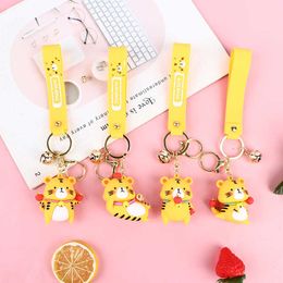 Cute Tiger Pattern Cartoon Animal Car Keyring For Women Bag Pendant Key G1019