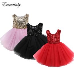 2019 New Girls Dress Pink Red Black Kids Dresses For Girls Party Dress Bridesmaid Dresses Sleeveless Backless Ball Gown Clothes Q0716