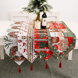 Creative Christmas Tablecloth Elk Snowman Table Runner Christmas Family Wedding Banquet Holiday Banquet Restaurant Table Decoration DHL