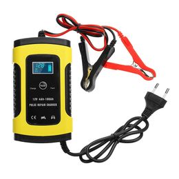 12V 6A Pulse Repair LCD Charger For Car Motorcycle Lead Acid Battery Agm Gel Wet