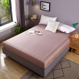 Elegant Lattice Bed Sheet Household Mattress Protector High Quality Dust Cover Non-slip Bedspread (no Pillowcase ) Bedding F0090 210420