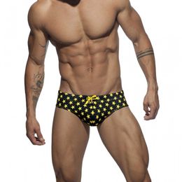 Summer Man Swimming Trunks Briefs Star Low-waist Sexy Man'e Swimwear Beach Bikini Men Swimsuits Quick Dry Male Q190524