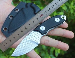 1Pcs High End Survival Straight Knife VG10 Damascus Steel Drop Point Blade Full Tang G10 Handle Fixed Blade Knives With Kydex