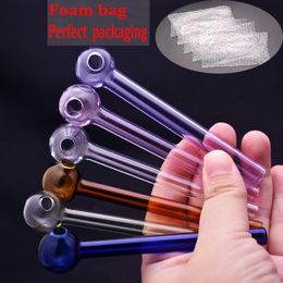 High quality glass smoking pipe thick pyrex glass oil burner pipes cheapest glass tube oil nail water pipe 10cm lenght dhl free