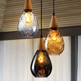 Pendant Lamps Wood Lamp Ceiling Art Decoration Dining Room Glass Fixtures Japanese LED Restaurant Minimalist Deco Maison Moderne