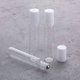 100Pcs/Lot 10ml Transparent Glass Bottle Essential Oil Bottle Roll-on Bottles Perfume Vials