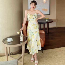 Summer Women Girl oStrap Print Ruffles Cute Dress Casual Vestidos Chic Beach Dresses 210515