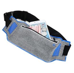 Waist Bags Men Women Sport Runner Fanny Pack Belly Waists Bum Bag Fitness Running Belt Jogging phone Pouch Back Grid Bags with reflective stripe