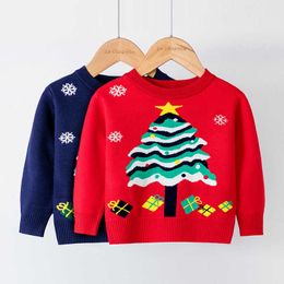 Christmas Baby Girl Sweater autumn spring children's knitwear boy Christmas tree Pullover Sweater knitted sweater children's clo Y1024