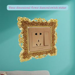 Wall Stickers Household Switch Decoration Rhinestone Acrylic Sticker Living Room Cover Lamp Protective