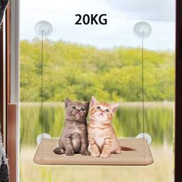 Cat Hammock Bed Breathable Lounger Hanging Beds Cats Pet WallInstalled Window Seat Mount Comfortable Cute Kitten Bearing 20KG 211111