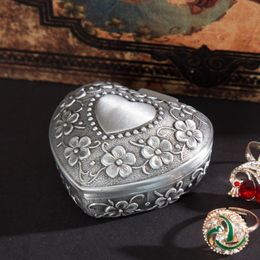 48pcs Heart Love Jewelry Box Antique Alloy Case Ring Earring Necklace Storage Holder European Jewelry Box