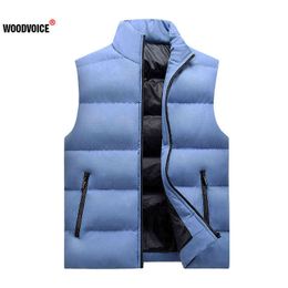 WOODVOICE Brand Men's Vest Sleeveless Jacket Fashionable and Cotton Warm Slim Sleeveless Jacket Men's Vest Chaleco Para Hombres 211120