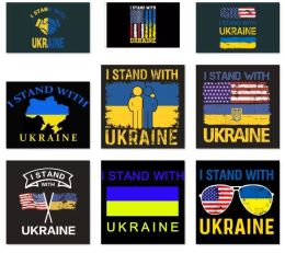 3x5 Ft Party Flag Support Ukrainian Banner I stand with Ukraine Flag For Outdoor Indoor Decor Polyester DHL Shipping