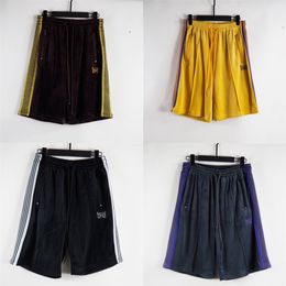 AWGE Needles Rocky Shorts Hip Hop 1:1 High Quality Butterfly Embroidery Shorts Japan Needles Trousers X0628
