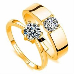Mens Rings Crystal Jewelry Couple's ring men women's wedding simple diamond Valentine's girlfriend Cluster For Female Band styles