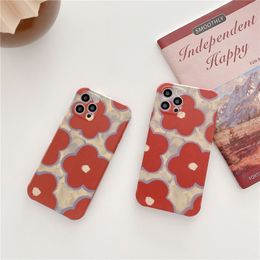 Fashion Phone Cases for iPhone 12 PRO MAX 11 7 8 Plus XS XR Painting Flower Protective Cover