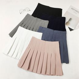 Summer Korea Fashion Preppy Style Women High Waist Pleated Skirt All-matched Casual Mini s Female Pink S117 210512