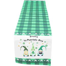 holiday tablecloths UK - Table Cloth Happy St. Patrick's Day Holiday Runner Gnomes Tablecloth