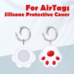 For Apple Airtag Silicone Protective Case Airtags Locator Liquid Silicone Cover Air tag Tracker Keychain