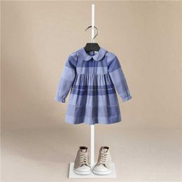 1-6 Years Kids Girl Dress Plaid Baby Long Sleeve Dresses Autumn Children Clothing Girls Cotton Princess Dress Kid Tops Outfits Q0716