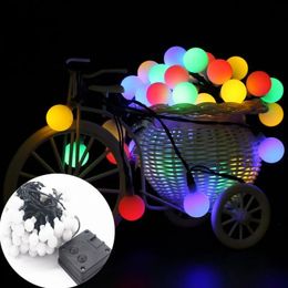 50 LED Solar Lamps String Fairy Lights Garland Christmas For Wedding Garden Party Decoration Outdoor 3XAA Battery Powered Globe - Pink