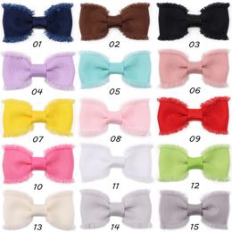 2021 New 2inch Baby Girls Grosgrain Ribbon Bows Hair Clips Kids Solid Bow Hairpins Barrettes Children Hair Accessories