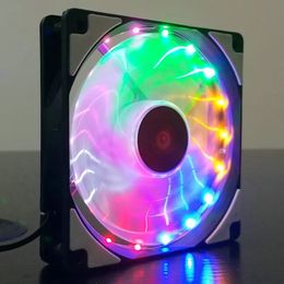 Coolmoon 5PCS 120mm 12 Monochromatic Lights CPU Cooling Fan Multilayer Backlit RGB with the Remote Control