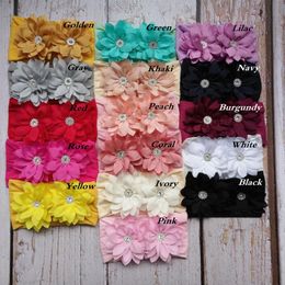 Fashionable New Stretch Double Chiffon Flower Baby Headband Newborn Knot Wide Nylon Headwraps Girls Headwear Kids Photo Props