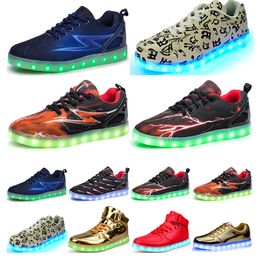 Casual luminous shoes mens womens big size 36-46 eur fashion Breathable comfortable black white green red pink bule orange two 20